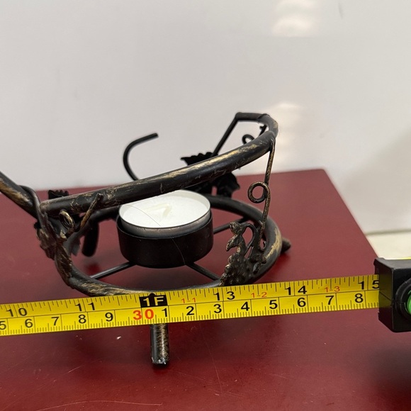 Vintage Black Metal Triple Candle Holder - Picture 6 of 7